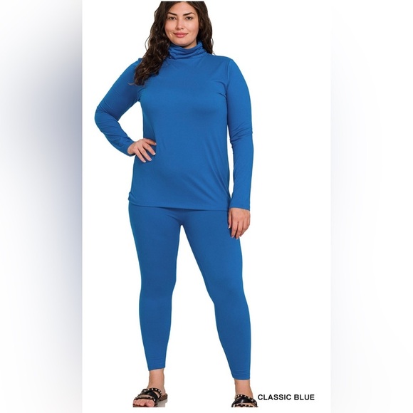 New! PLUS MICROFIBER MOCK NECK TOP & LEGGINGS SET Size 1X 2X 3X - Picture 1 of 4